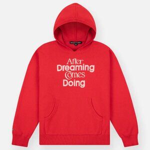 Paper Planes Birdseye Hoodie Safety Orange After Dreaming Comes Doing - Medium